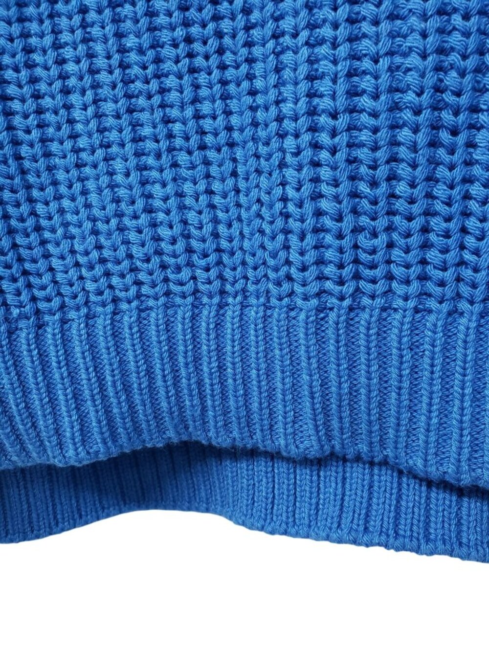 Maeve Anthropologie Blue Chunky Knit V Neck Sweater Oversized Relaxed Cerulean - Picture 12 of 12